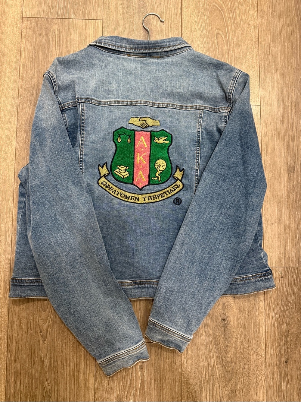 Alpha Kappa Alpha AKA Denim Jacket Ivy Store House Embroidered Size XL